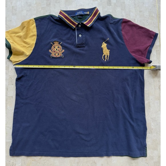 Polo Ralph Lauren Big Pony Polo Shirt Men's XXL Multi Color Custom Fit Crest - Picture 8 of 12